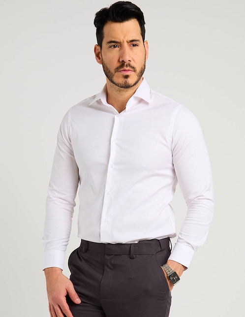 Camisa de vestir JBE manga larga para hombre