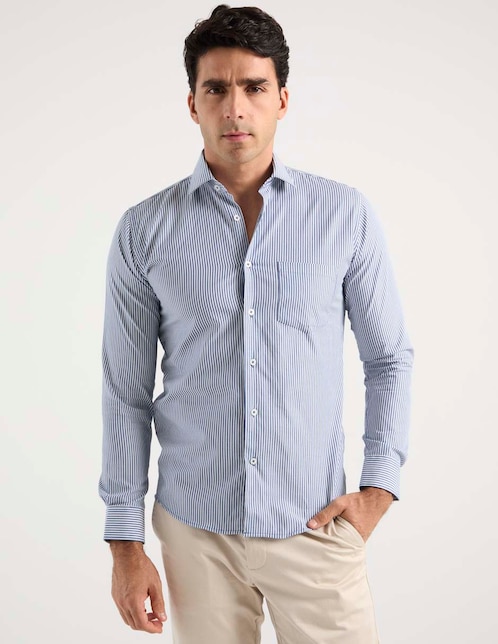 Camisa de vestir Jbe de algodón manga larga para hombre