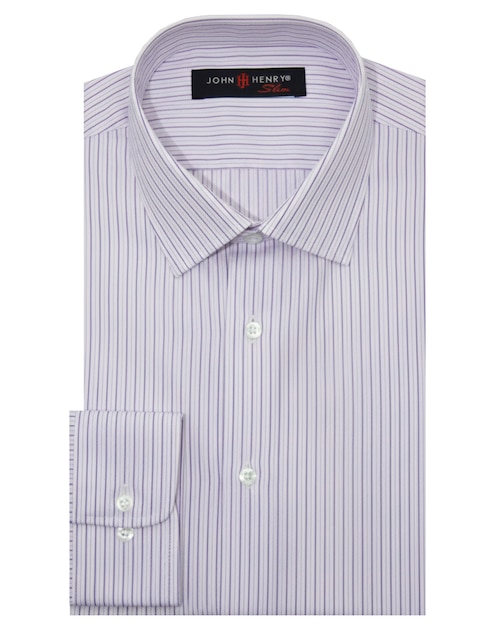 Camisa de vestir John Henry manga larga para hombre