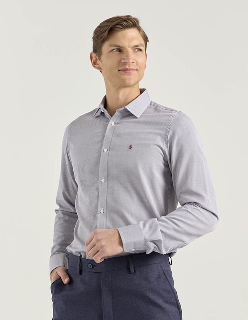 Camisa de vestir de bambú manga larga para hombre 1