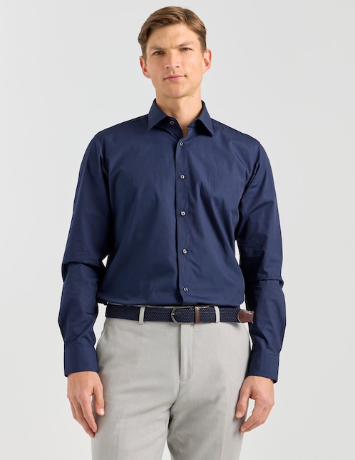 Camisa de vestir Hugo de algodón manga larga para hombre
