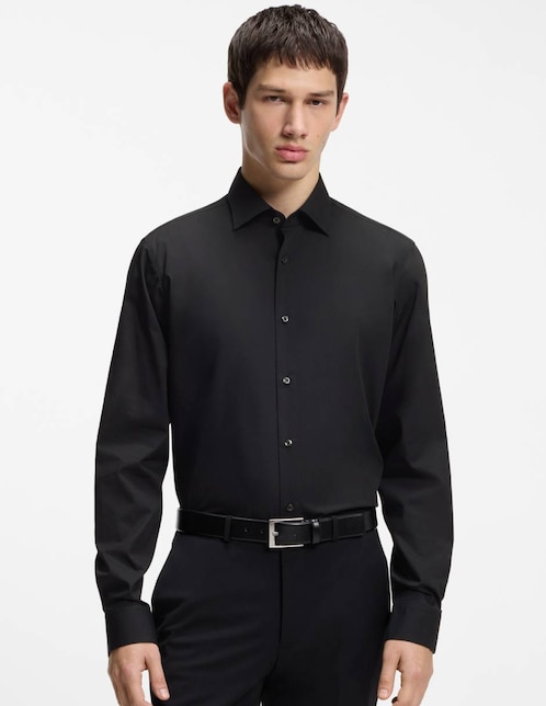 Camisa de vestir Hugo de algodón manga larga para hombre