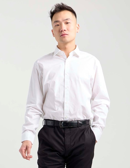 Camisa de vestir Hugo de algodón manga larga para hombre