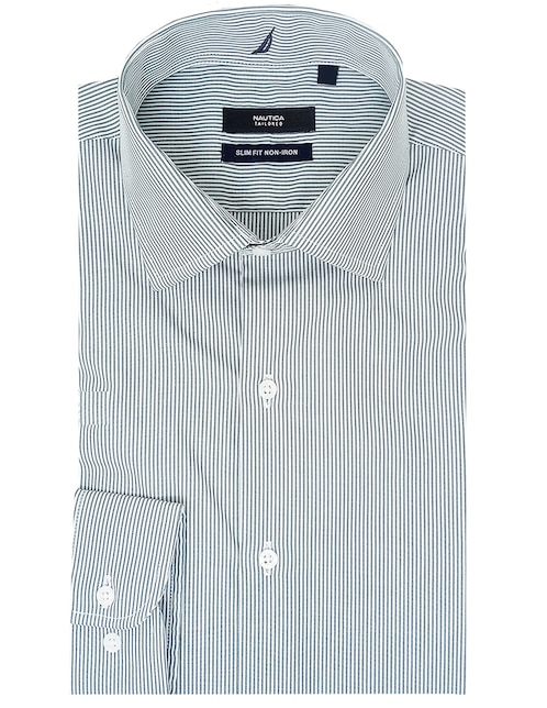 Camisa de vestir Nautica de algodón manga larga para hombre
