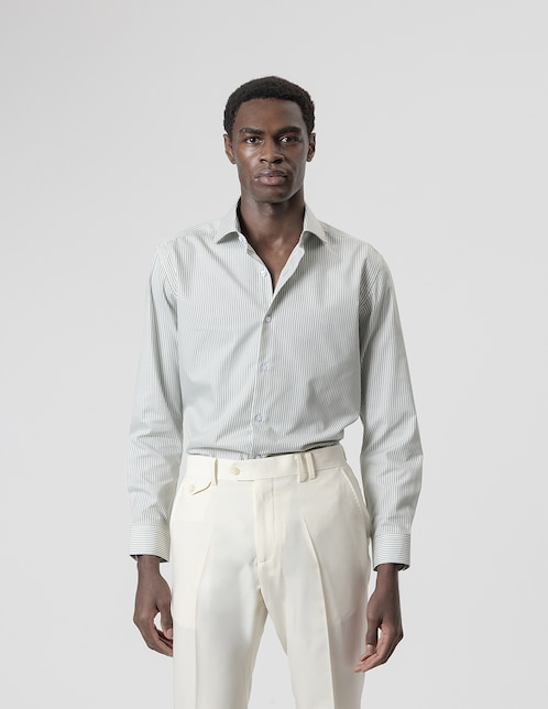 Camisa formal Puroego de algodón manga larga para hombre