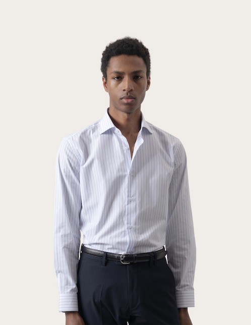 Camisa de vestir Puroego de algodón manga larga para hombre
