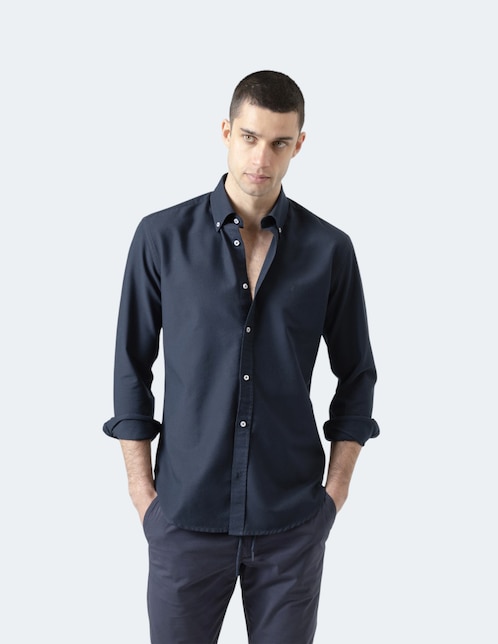 Camisa casual de algodón manga larga para hombre 1