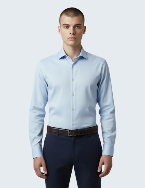 Camisa de vestir de algodón manga larga para hombre 1