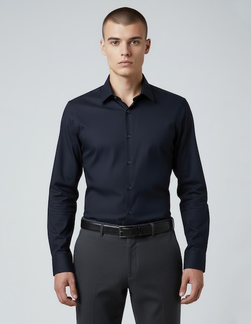 Camisa formal de algodón manga larga para hombre 1