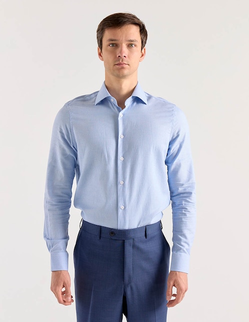 Camisa de vestir Zanetti de algodón manga larga para hombre