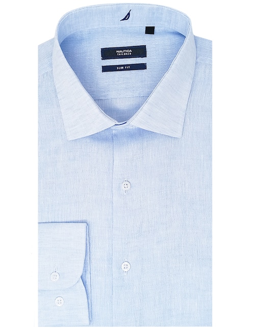 Camisa de vestir de lino manga larga para hombre 1