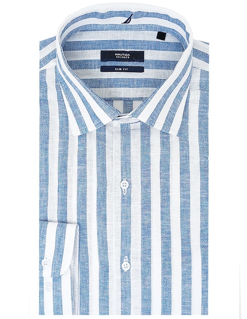Camisa de vestir Nautica de algodón manga larga para hombre