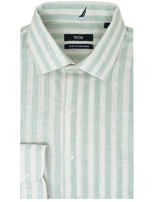 Camisa de vestir Nautica de algodón manga larga para hombre