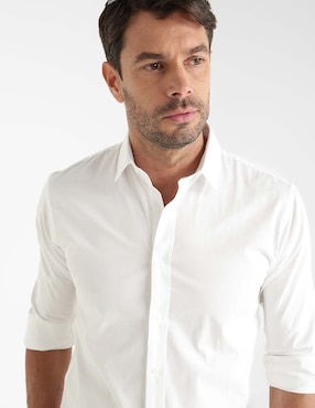 Camisa de vestir JBE de algodón manga larga para hombre