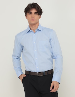 Camisa Casual Scappino De Algodón Manga Larga Para Hombre