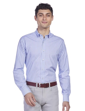 Camisa Formal Vittorio Forti De Algodón Manga Larga Para Hombre