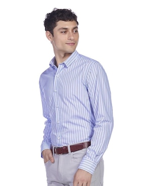 Camisa formal Vittorio Forti de algodón manga larga para hombre
