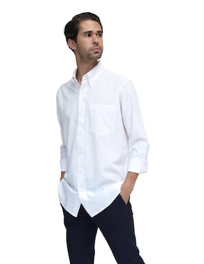 Camisa De Vestir Uni-Raga Manga Larga Para Hombre