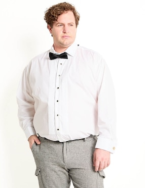 Camisa etiqueta Manchester de algodón manga larga para hombre