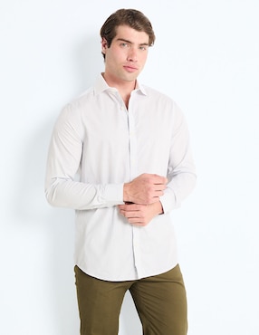 Camisa Casual Elemento Uomo De Algodón Manga Larga Para Hombre