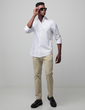 Camisa de vestir Tommy Hilfiger de algodón manga larga para hombre