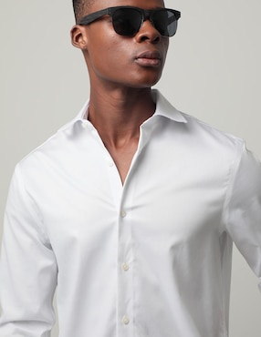 Camisa de vestir Tommy Hilfiger de algodón manga larga para hombre