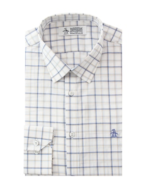 Camisa De Vestir Original Penguin De Algodón Manga Larga Para Hombre