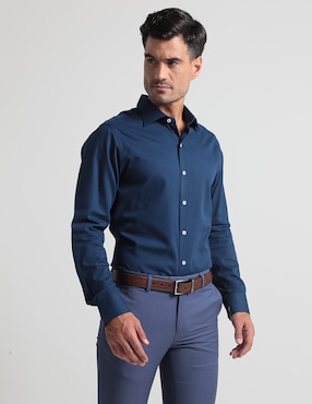 Camisa azul marino fashion combinar