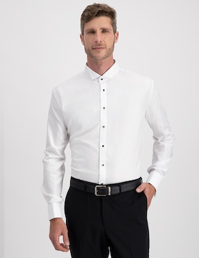 Camisa de vestir Calderoni de algodón manga larga para hombre