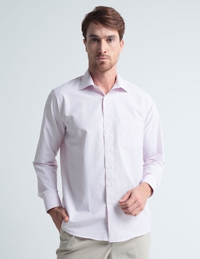 Camisa De Vestir L.P.C. De Algodón Manga Larga Para Hombre