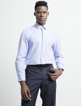 Camisa De Vestir Kenneth Cole De Algodón Manga Larga Para Hombre