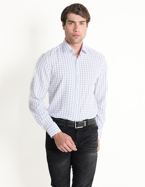 Camisa De Vestir Kenneth Cole De Algodón Manga Larga Para Hombre