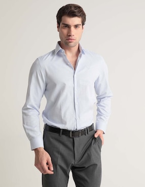 Camisa De Vestir Kenneth Cole De Algodón Manga Larga Para Hombre