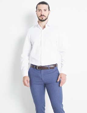 Camisa De Vestir Kenneth Cole De Algodón Manga Larga Para Hombre