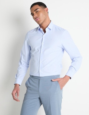 Camisa De Vestir Kenneth Cole De Algodón Manga Larga Para Hombre