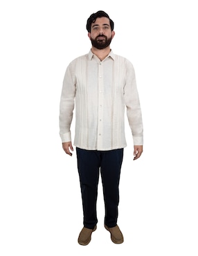 Guayabera Manga Larga G.Candila Para Hombre