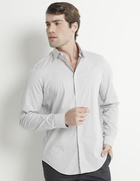 Camisa Casual Calvin Klein De Algodón Manga Larga Para Hombre