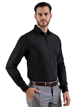 Camisa de vestir Michel Blanc manga larga para hombre
