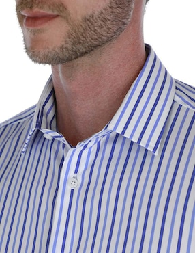 Camisa business casual Scappino de algodón manga larga para hombre