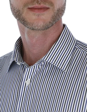 Camisa business casual Scappino de algodón manga larga para hombre