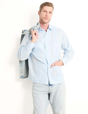 Guayabera Manga Larga Manchester Para Hombre