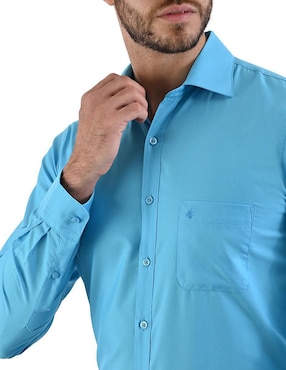 Camisa Formal Michel Blanc Manga Larga Para Hombre