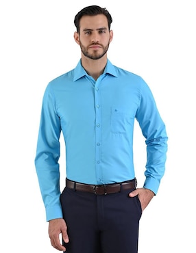 Camisa formal Michel Blanc manga larga para hombre