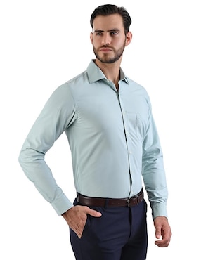 Camisa de vestir Michel Blanc manga larga para hombre