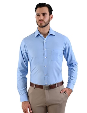Camisa de vestir Michel Blanc manga larga para hombre