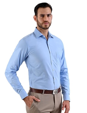 Camisa de vestir Michel Blanc manga larga para hombre