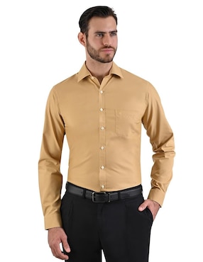 Camisa De Vestir Michel Blanc Manga Larga Para Hombre