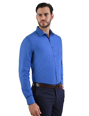 Camisa de vestir Michel Blanc manga larga para hombre
