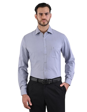 Camisa De Vestir Michel Blanc Manga Larga Para Hombre