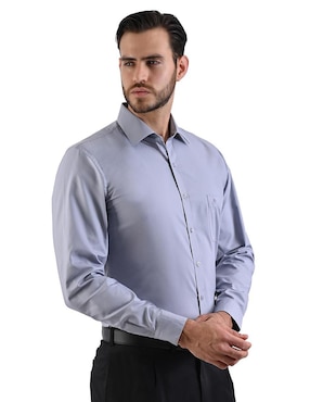 Camisa de vestir Michel Blanc manga larga para hombre